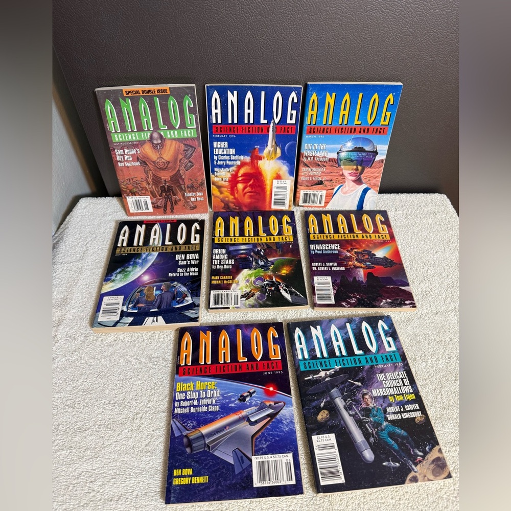 Lot of 8 Analog Science Fiction and Fact magazines various 1994-1997 PB good use